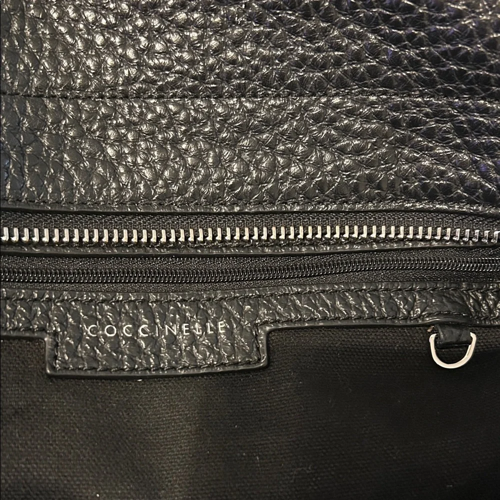 Coccinelle Black Pebbled Leather Satchel Bag – Italian Leather Crossbody